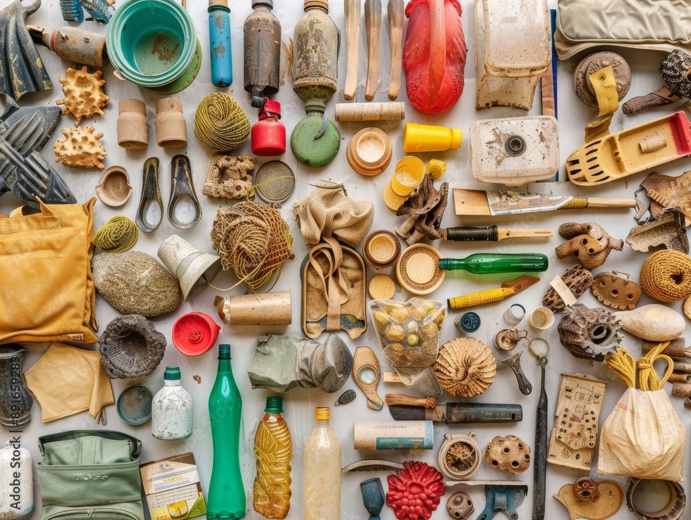 Sustainable consumption photography of repurposed items, embracing upcycling principles Sustainable consumption photography of repurposed items, embracing upcycling principles