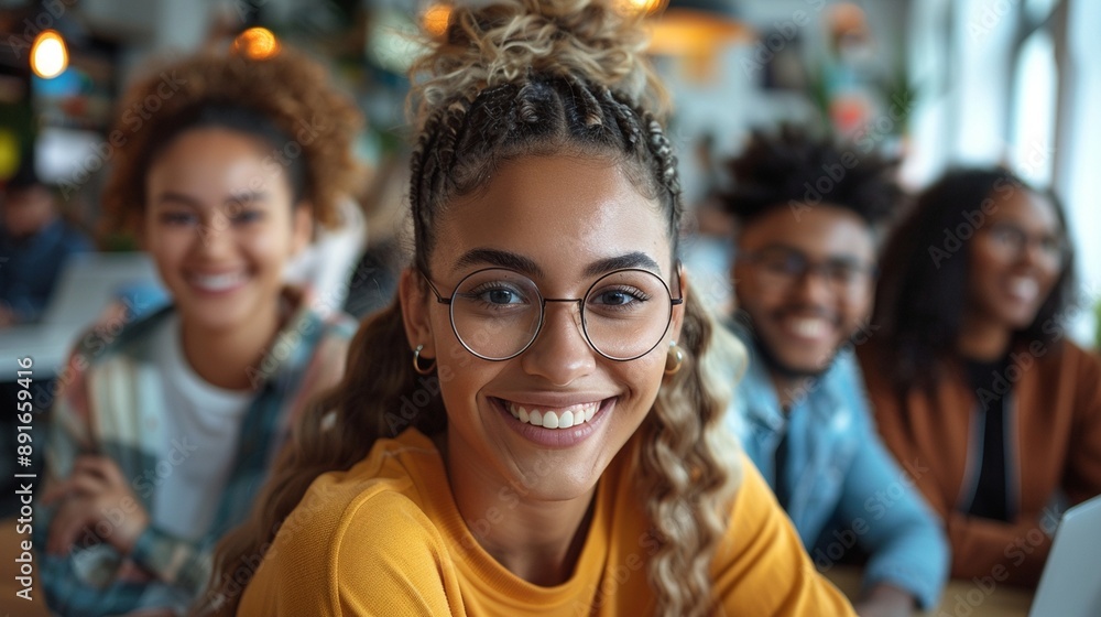 Group of Friends Smiling in a cafe Group of Friends Smiling in a cafe