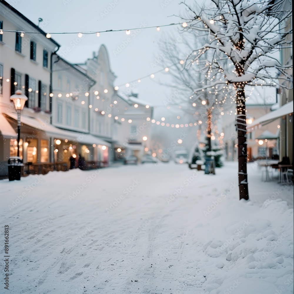 46. Snowflakes falling on a festive town square, serene and beautiful, Christmas Day, Winter Tranquility 46. Snowflakes falling on a festive town square, serene and beautiful, Christmas Day, Winter Tranquility