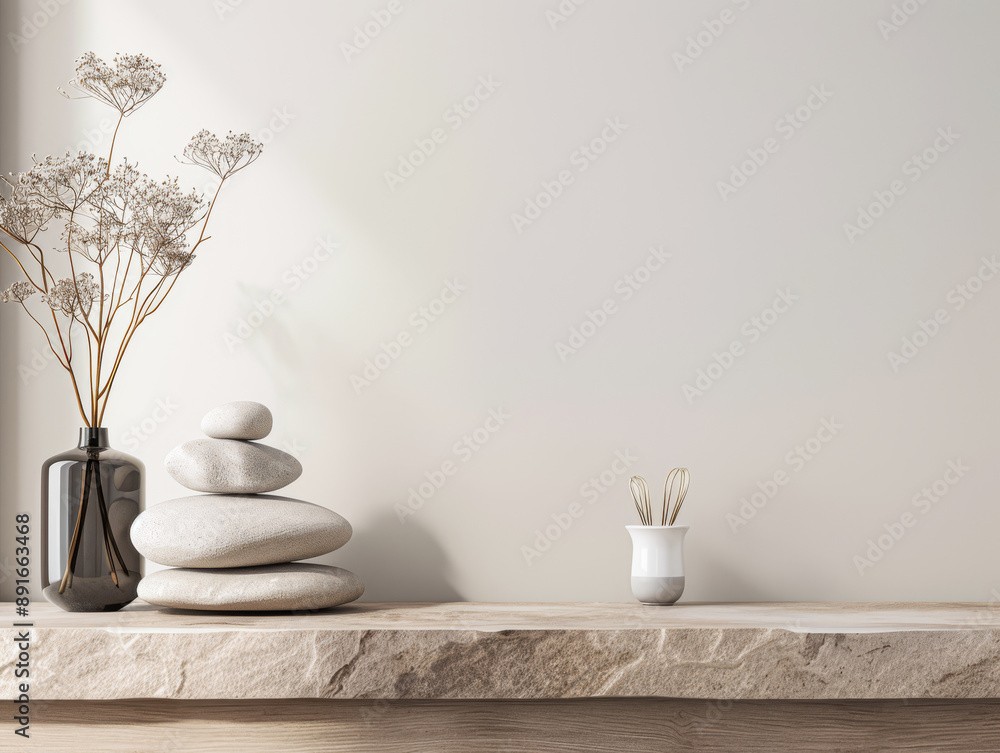 Zen inspired luxury apartment interiors with minimal furniture, warm colors and natural lighting. Residential calming spaces conceptual composition. Zen inspired luxury apartment interiors with minimal furniture, warm colors and natural lighting. Residential calming spaces conceptual composition.