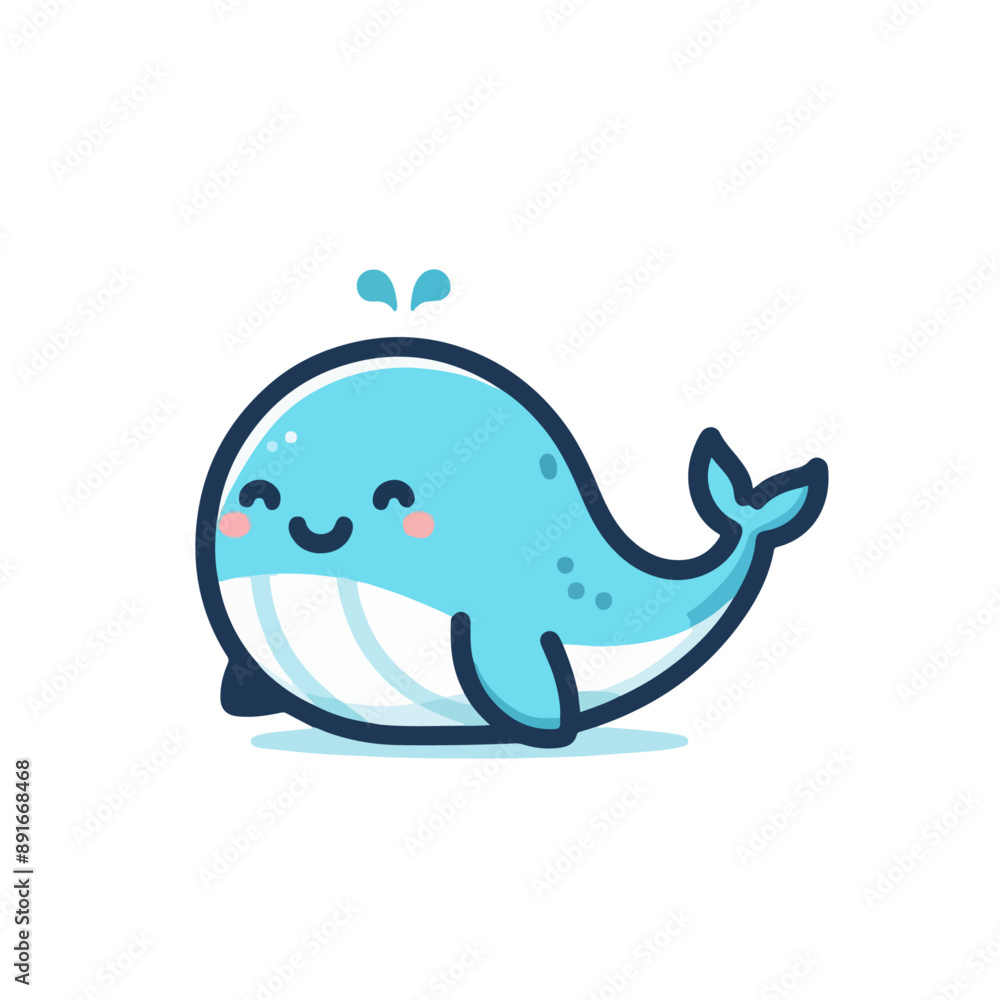 flat vector logo of a whale, flat logo of a cute whale flat vector logo of a whale, flat logo of a cute whale