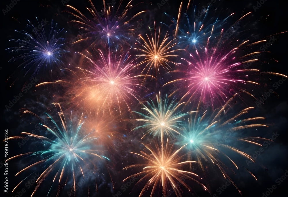 Naklejka premium fireworks celebration