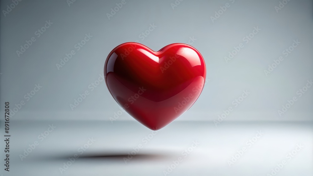Simple red heart flying on isolated background, love, romantic, passion, Valentine's Day, affection, emotion, symbol Simple red heart flying on isolated background, love, romantic, passion, Valentine's Day, affection, emotion, symbol
