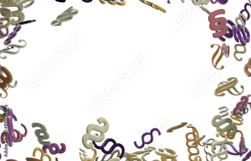 A colorful jumble of paragraph symbols forms a frame around a black background