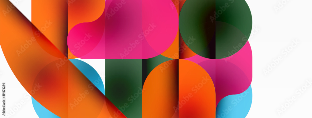 Minimal round shapes geometric abstract background. Circle design. Trendy techno business template for wallpaper, banner, background or landing Minimal round shapes geometric abstract background. Circle design. Trendy techno business template for wallpaper, banner, background or landing