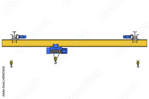 Overhead crane sketch with. Drawing.
