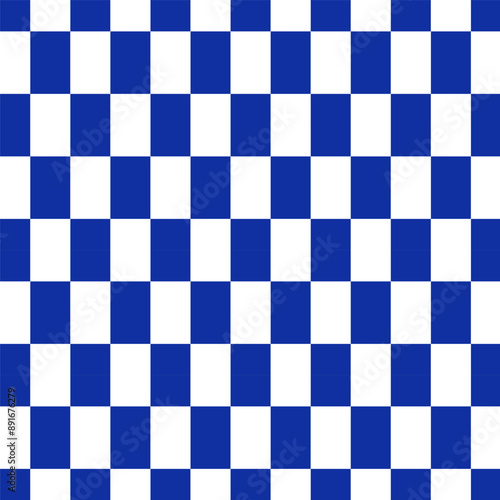 Seamless pattern with square.Blue and white checkered tablecloth.Geometric repeat pattern vector graphic.