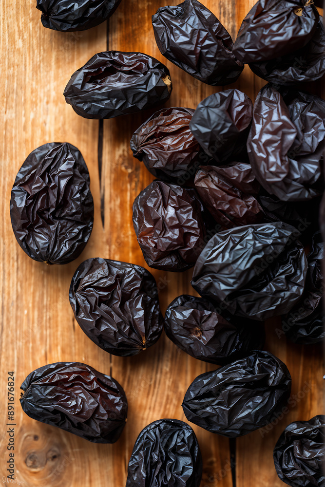Pattern of dried prunes. Top view overhead. Pattern of dried prunes. Top view overhead.