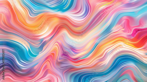 Psychedelic abstract with pastel color waves, creating a vibrant background.