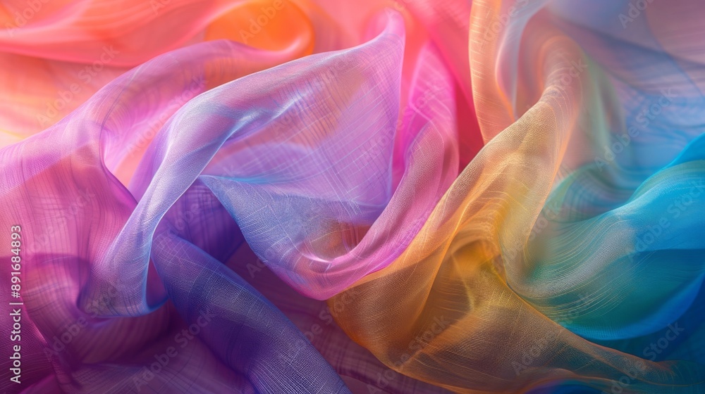 Colorful Sheer Fabric Background. Colorful Sheer Fabric Background.