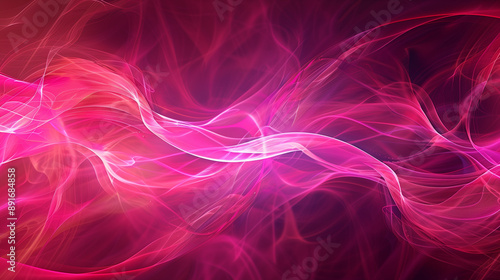 Vivid Pink Light Waves Flowing in Abstract Patterns Stunning Digital Art