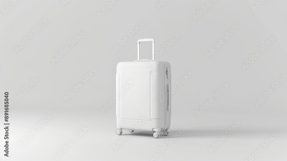 Creative minimal paper idea. Concept white luggage with white background. 3d render, 3d illustration. Travel gear isolated on white. Photo realistic photo. Creative minimal paper idea. Concept white luggage with white background. 3d render, 3d illustration. Travel gear isolated on white. Photo realistic photo.