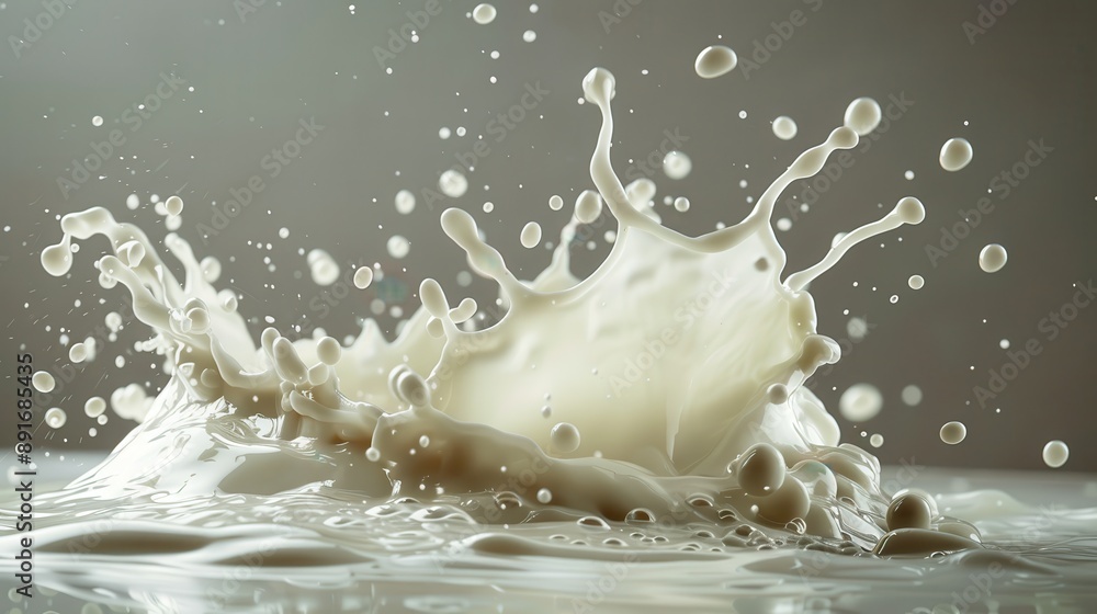 Fresh Milk Splash in Motion Isolated on White Background - High-Speed Photography Concept Fresh Milk Splash in Motion Isolated on White Background - High-Speed Photography Concept