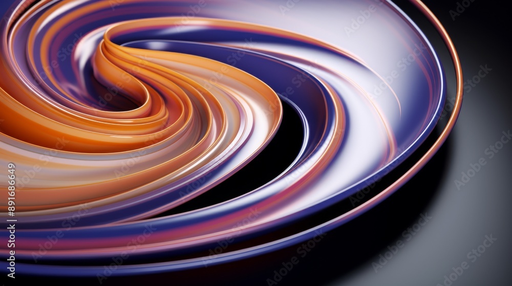Abstract Swirling Shapes in Orange and Purple Abstract Swirling Shapes in Orange and Purple