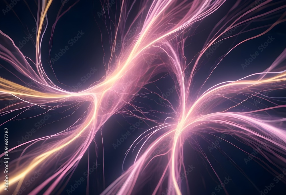 A pastel pink electric background with gentle, flowing electric arcs and soft white glows, evoking a calm yet energetic atmosphere A pastel pink electric background with gentle, flowing electric arcs and soft white glows, evoking a calm yet energetic atmosphere