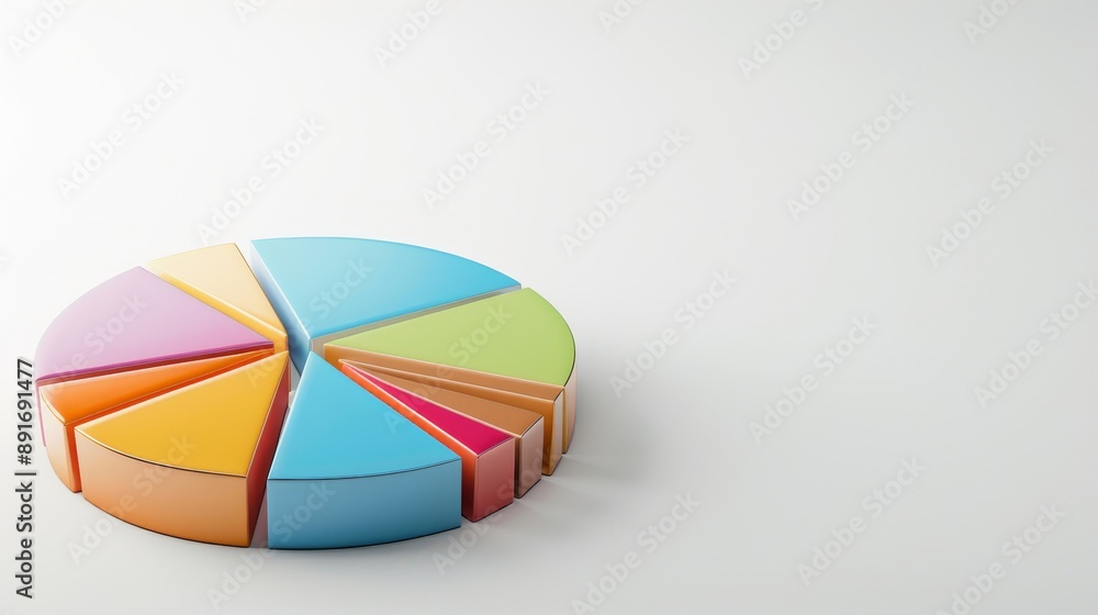 Obraz premium A colorful pie chart is shown with each slice of the pie representing a differen