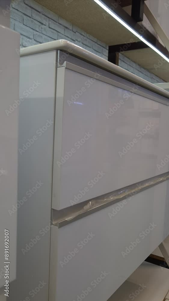 Close Up of White Kitchen Cabinet Drawer Opening and Closing Close Up of White Kitchen Cabinet Drawer Opening and Closing