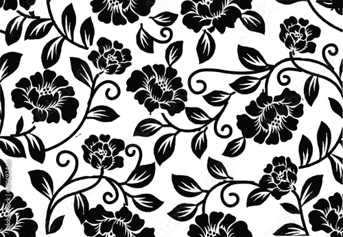 Indonesian batik motifs with very distinctive, exclusive plant patterns. vector EPS 10