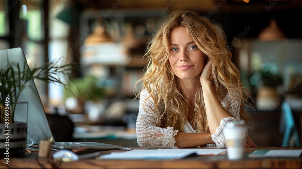 Show a woman at her desk, wincing in pain from carpal tunnel syndrome due to computer work Show a woman at her desk, wincing in pain from carpal tunnel syndrome due to computer work