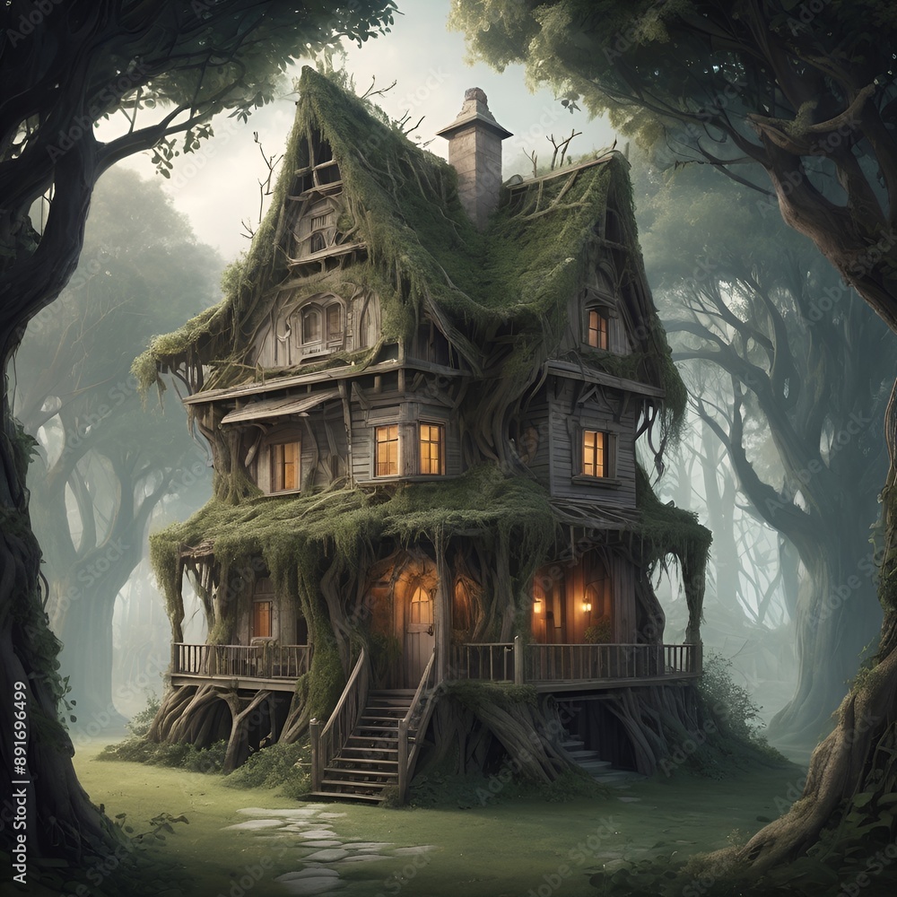 haunted house in forest haunted house in forest