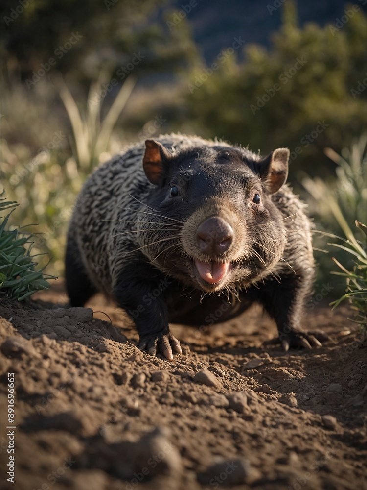 Mole Grinning as It Crawls from Its Burro Mole Grinning as It Crawls from Its Burro
