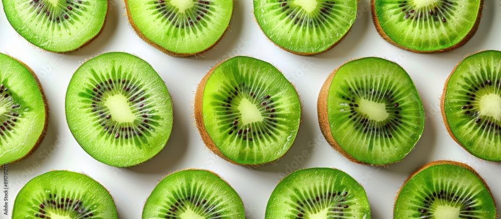 Fototapeta premium Sliced Kiwi Fruit Pattern