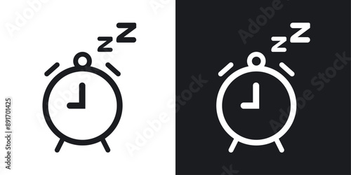 Alarm snooze vector icon set in solid style. © GG