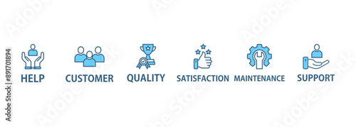 After-sales service banner web icon vector illustration concept with icon of advice, help, support, satisfaction, maintenance, quality, guarantee, customer