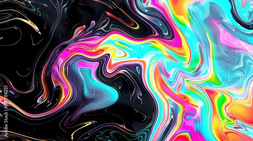 Abstract Swirling Liquid Design With Vibrant Colors And Smooth Flowing Patterns