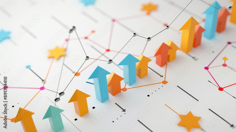 A graph with many different colored arrows pointing in different directions A graph with many different colored arrows pointing in different directions