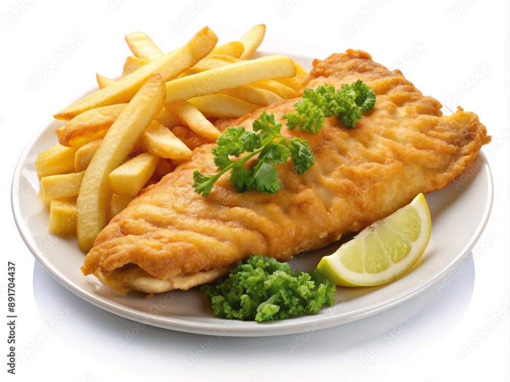 Crispy Fish and Chips with Lemon and Parsley Crispy Fish and Chips with Lemon and Parsley