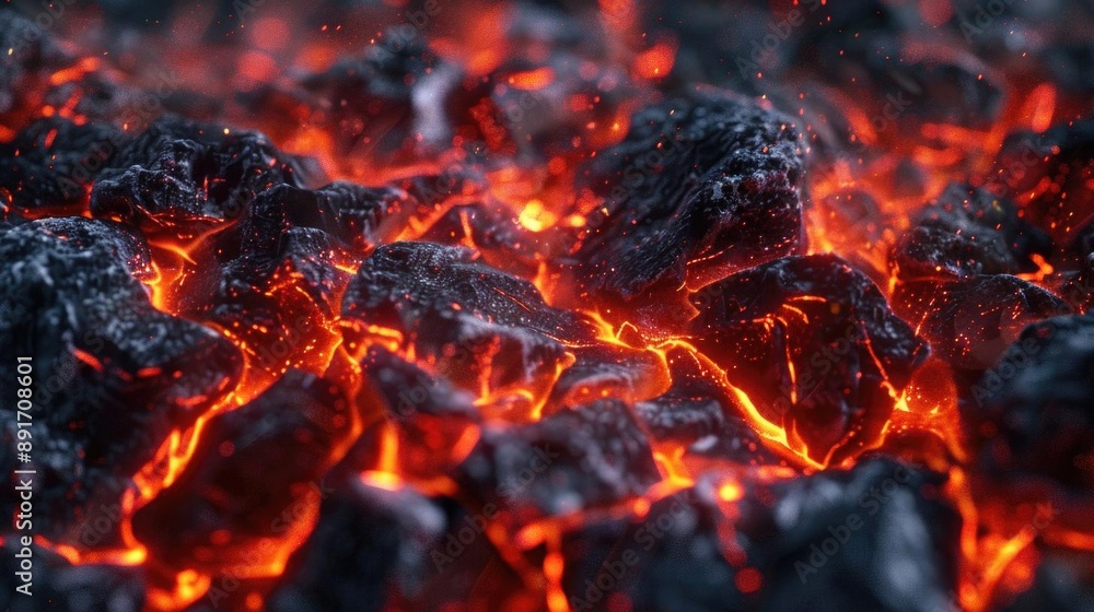 Realistic 3D embers in red and gray, capturing the heat and intensity of a fire. Realistic 3D embers in red and gray, capturing the heat and intensity of a fire.