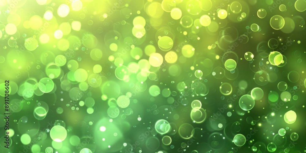 Dreamy green blurred bokeh background, emphasizing a gentle and tranquil ambiance with light circles. Dreamy green blurred bokeh background, emphasizing a gentle and tranquil ambiance with light circles.