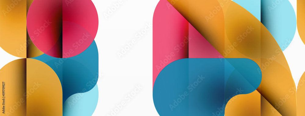 Minimal round shapes geometric abstract background. Circle design. Trendy techno business template for wallpaper, banner, background or landing Minimal round shapes geometric abstract background. Circle design. Trendy techno business template for wallpaper, banner, background or landing