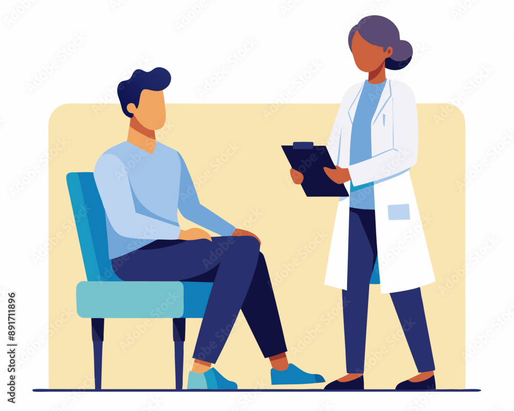 Doctor visit with patient for medicine concept Doctor visit with patient for medicine concept