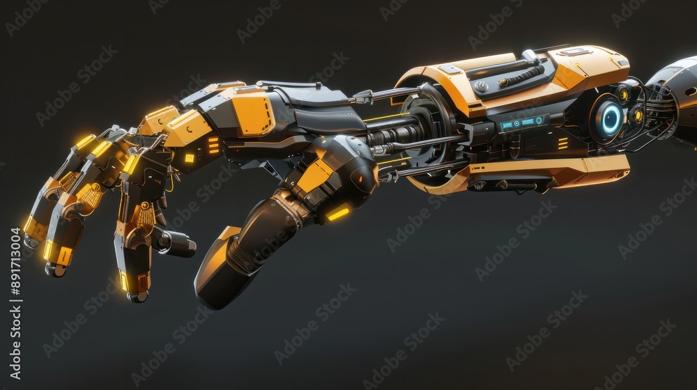 A futuristic robotic arm concept incorporating industry 4.0 technology A futuristic robotic arm concept incorporating industry 4.0 technology