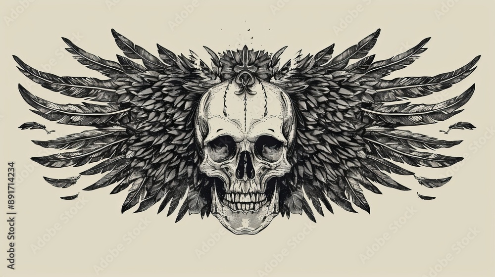 Fototapeta premium Skull concept tattoo design