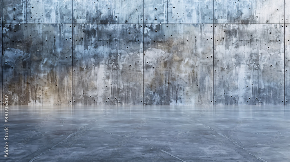 Concrete Wall Background with Empty Floor Garage Scene Concrete Wall Background with Empty Floor Garage Scene