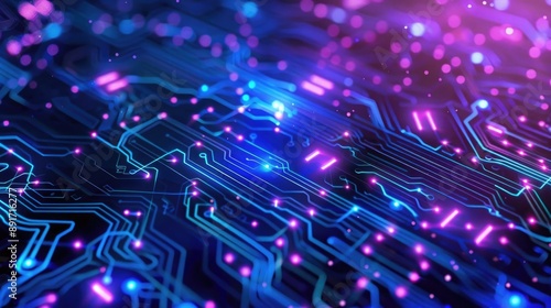 Blue and Purple technology background circuit
