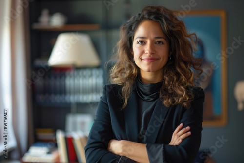 Smiling Professional Woman in Home Office