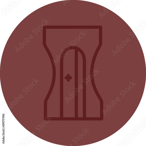 Pencil Sharpner Vector Line Maroon Circle Maroon