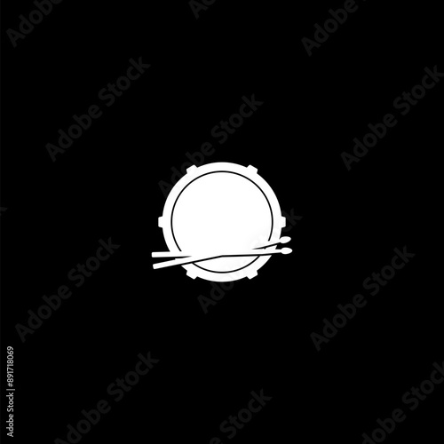  Drum icon isolated on dark background