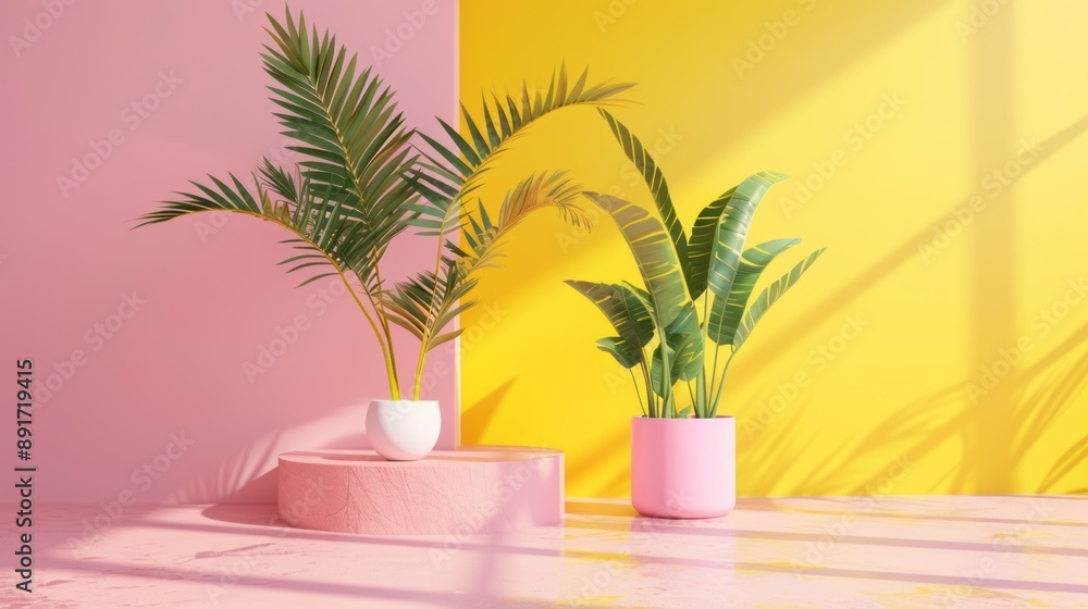 Obraz premium yellow pink wallpaper background concept