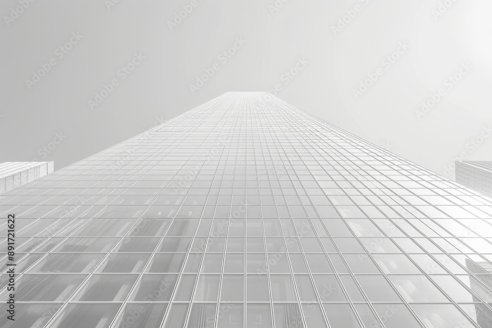 Upward View of a Modern Glass Skyscraper Upward View of a Modern Glass Skyscraper