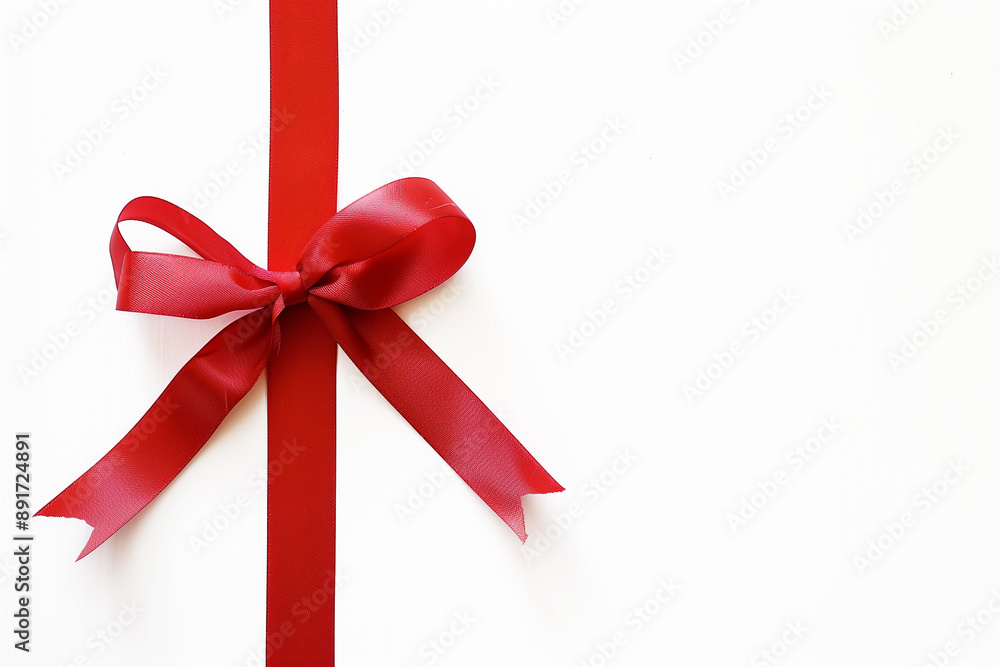 red ribbon with bow on a white background (isolated) red ribbon with bow on a white background (isolated)