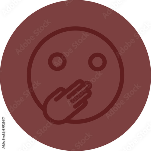 emoji Quiet Vector Line Maroon Circle Maroon
