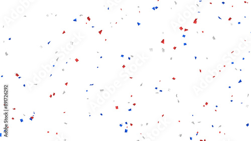 Labor day, USA confetti on White Background. Flying holiday tinsel. 