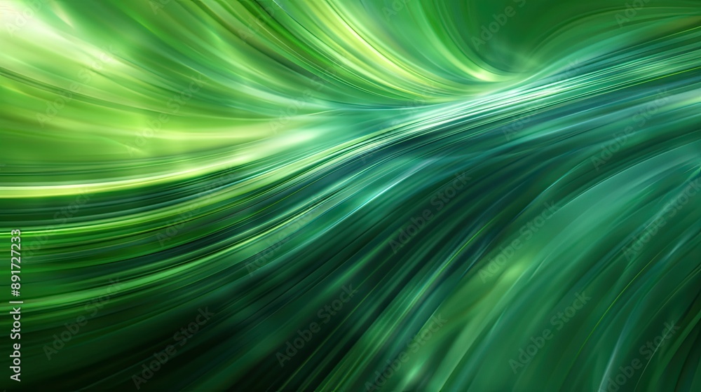 Fototapeta premium Abstract green motion blur background with dynamic lines, modern design . Background technology futuristic