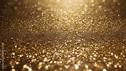 Opulent gold background adorned with sparkling glitter effects