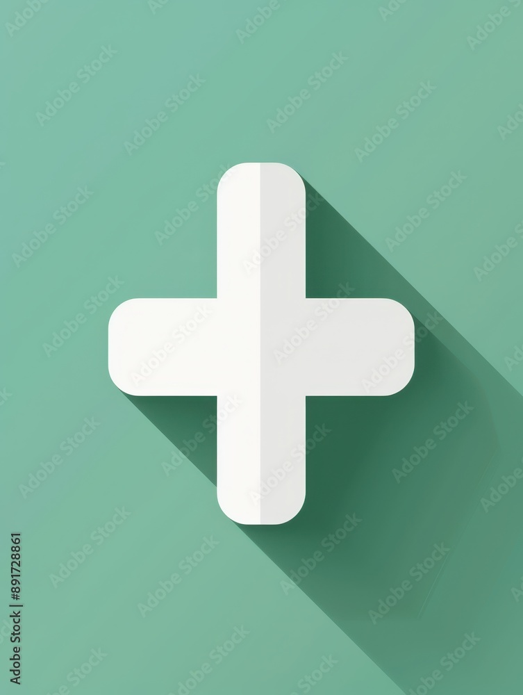 Obraz premium a white plus sign on a green background